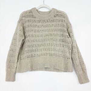 Rails Reagan Sweater in Oat Baby Alpaca Merino Wool Tan Knit Women's Small